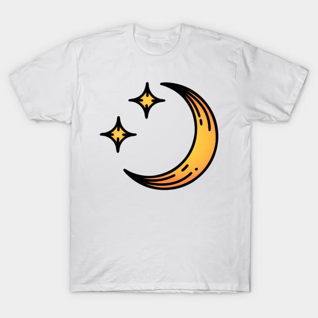 Moon and Stars T-Shirt by OctoberArts